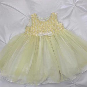 Yellow daisy  tulle dress, 2T